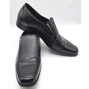 Perry Ellis Black Leather Slip On Men's Loafers Shoes Jacob Sz 13